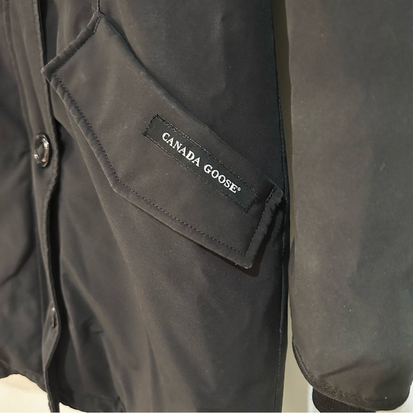 Canada Goose Rossclair Parka Heritage Women’s Sz Small Black Coat Fur Hood Trim - Picture 4 of 16